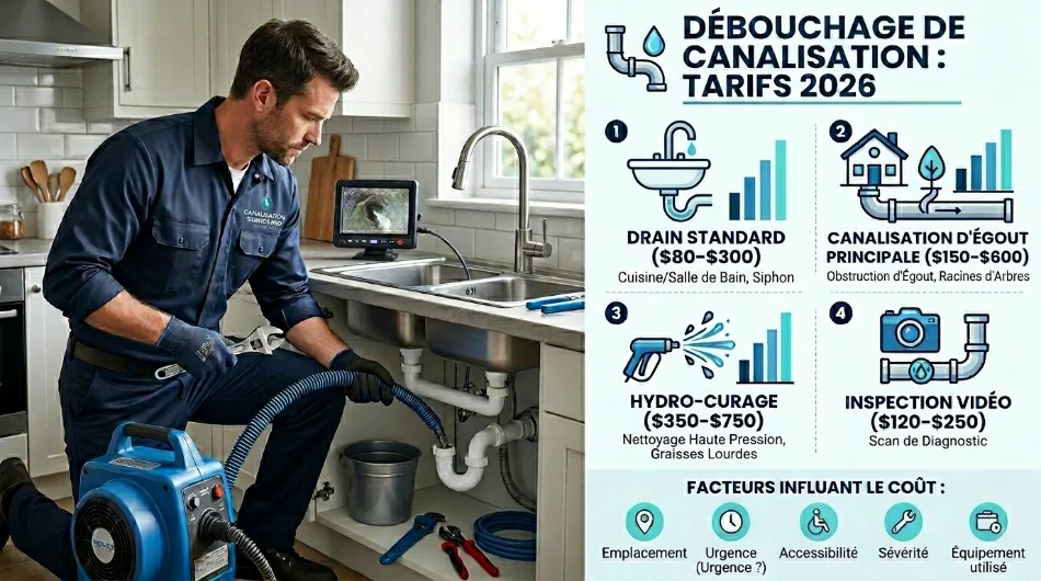 débouchage drain prix